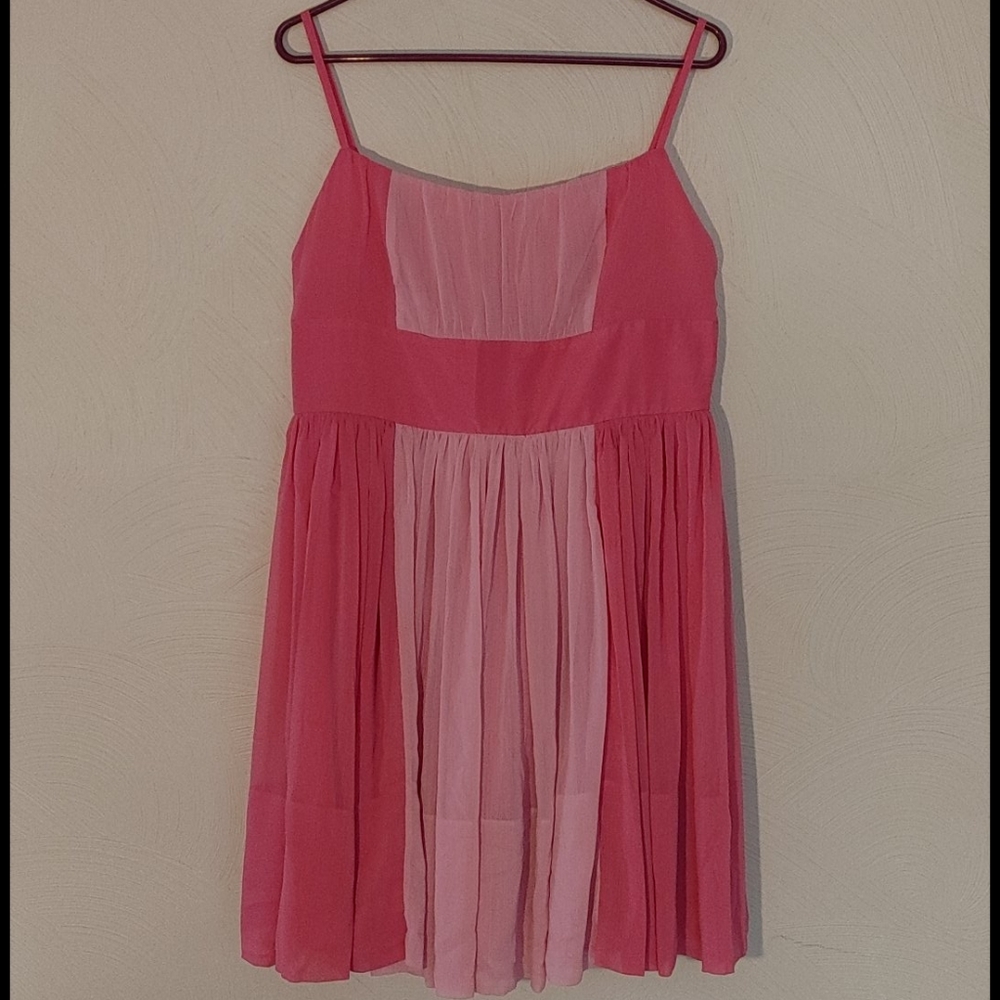Pink Empire Waist Mini Dress